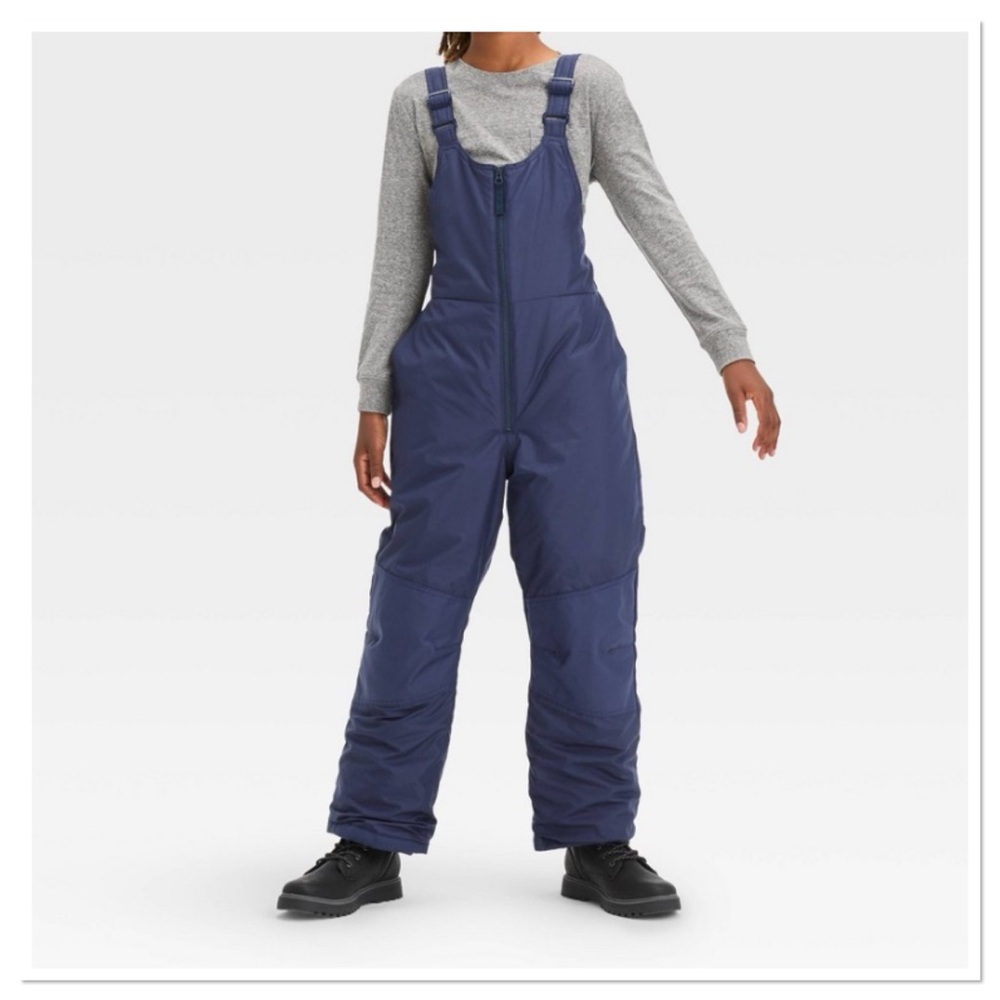 Kids Solid Snow Ski Bib All In Motion Blue